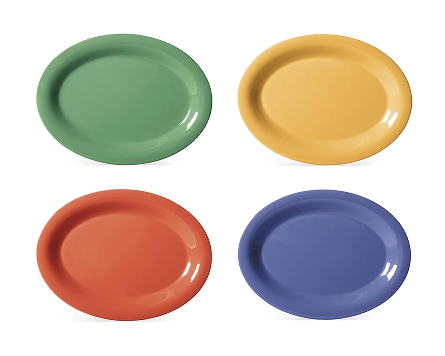 G.E.T. GET Melamine Oval Serving Platter/Dinner Plate, (Set of 12) (Set of 12)