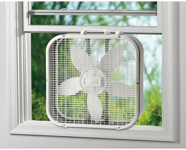Lasko 20" Classic Box Fan with Weather-Resistant Motor, 3 Speeds, 22.5" H, White, B20200, New