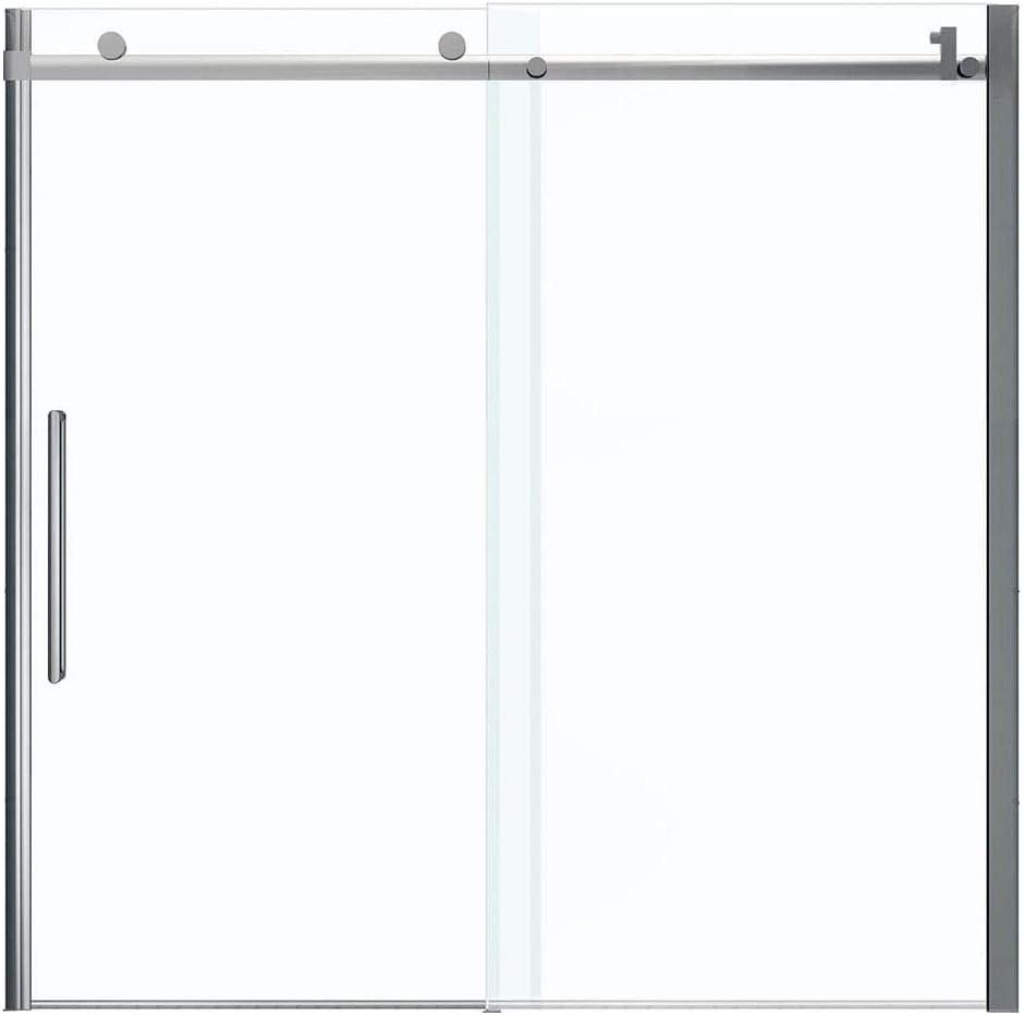 Halo 59 in. x 59 in. Frameless Sliding Tub Door in Chrome