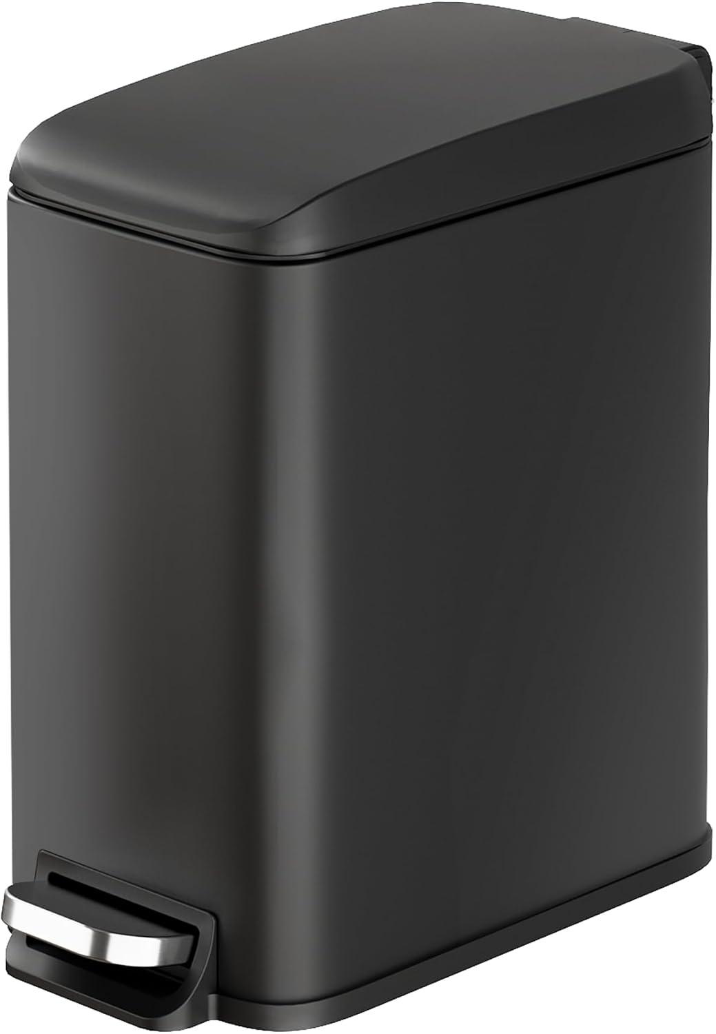 FDW Bathroom Trash Can With A Lid 1.3 Gallon  (5 L) Small Trash Bin Step Pedal Garbage Can With Removable Bucket Slim For Small Spaces For Bathroom,Bedroom,Kitchen,Office
