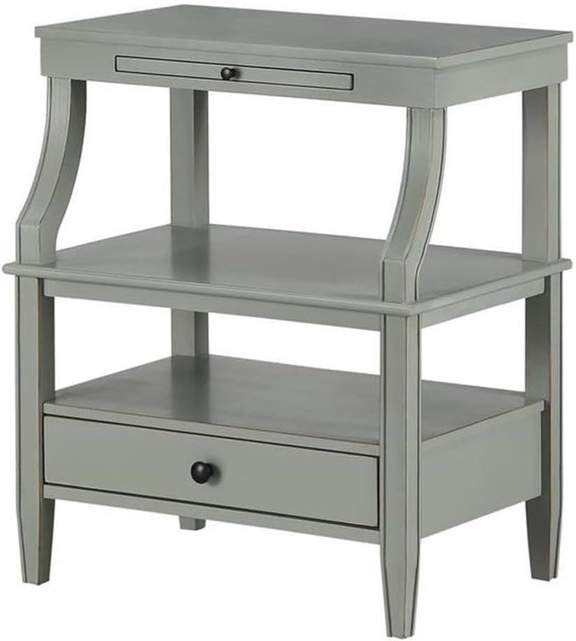 Comfort Pointe Newton Antique Gray Wood 1-drawer Storage Nightstand