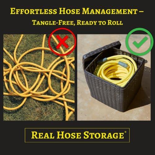 Real Hose Storage Real Hose Storage Outdoor Garden Hose Storage Holder, Decorative Garden Hose Storage Box, Storage For Garden Tools, Garden Hose, Lawn And Garden Products, 200ft Hose Capacity