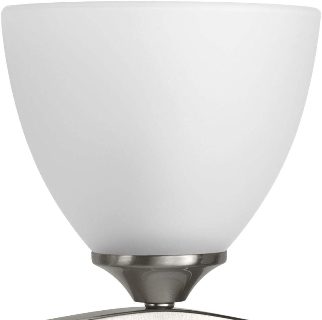 Progress Lighting Laird 5-Light Bath Vanity, Brushed Nickel, Glass Shade