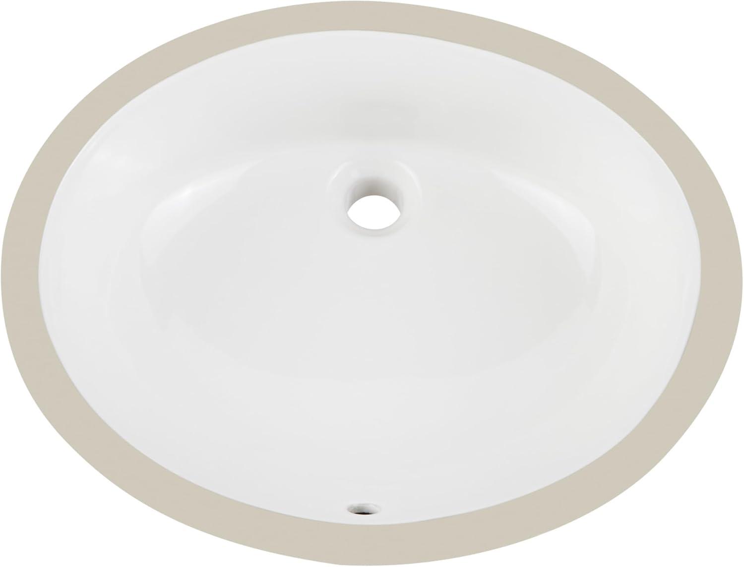 19" Mangrove Oval Porcelain Undermount Bathroom Sink