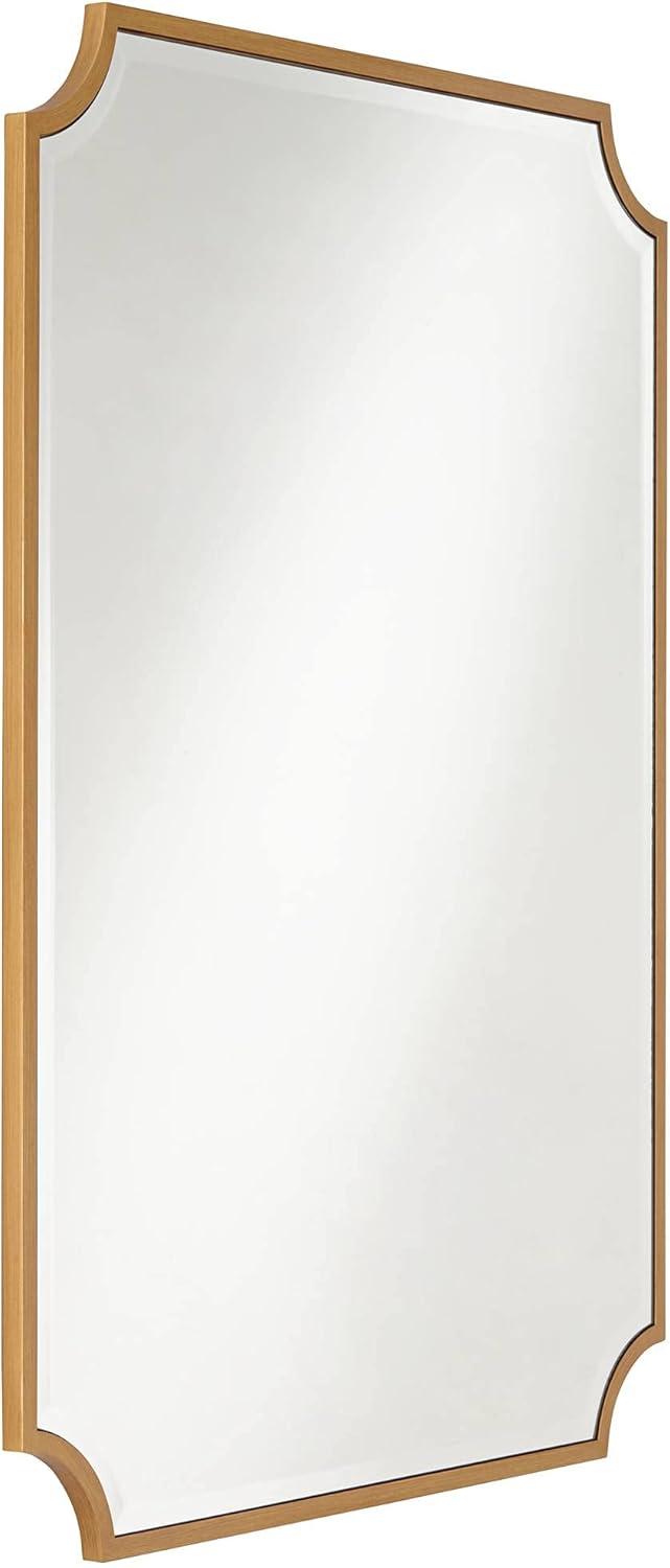 Jacinda Antique Gold Rectangular Beveled Wall Mirror 45"x35"