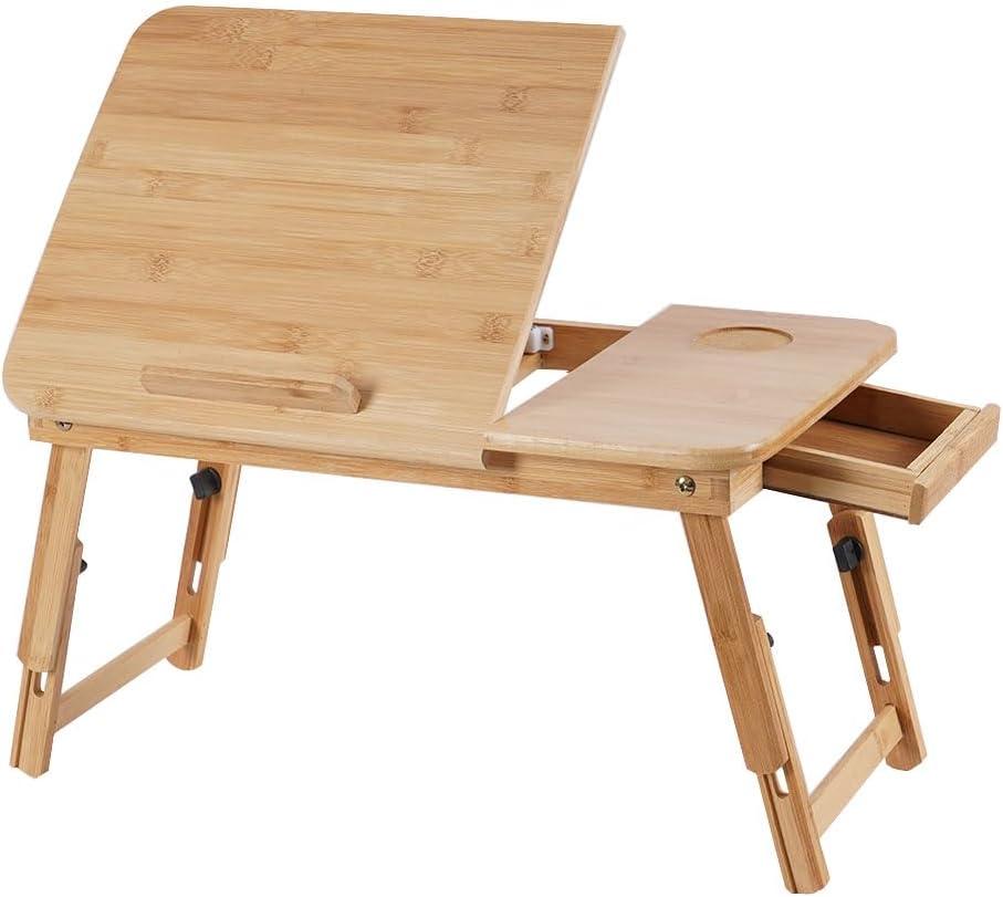 Bamboo Foldable Lap Desks for Laptop, Portable Bed Tray Table, Working,Snack Tray Breakfast Tray Bed Table Drawing Table