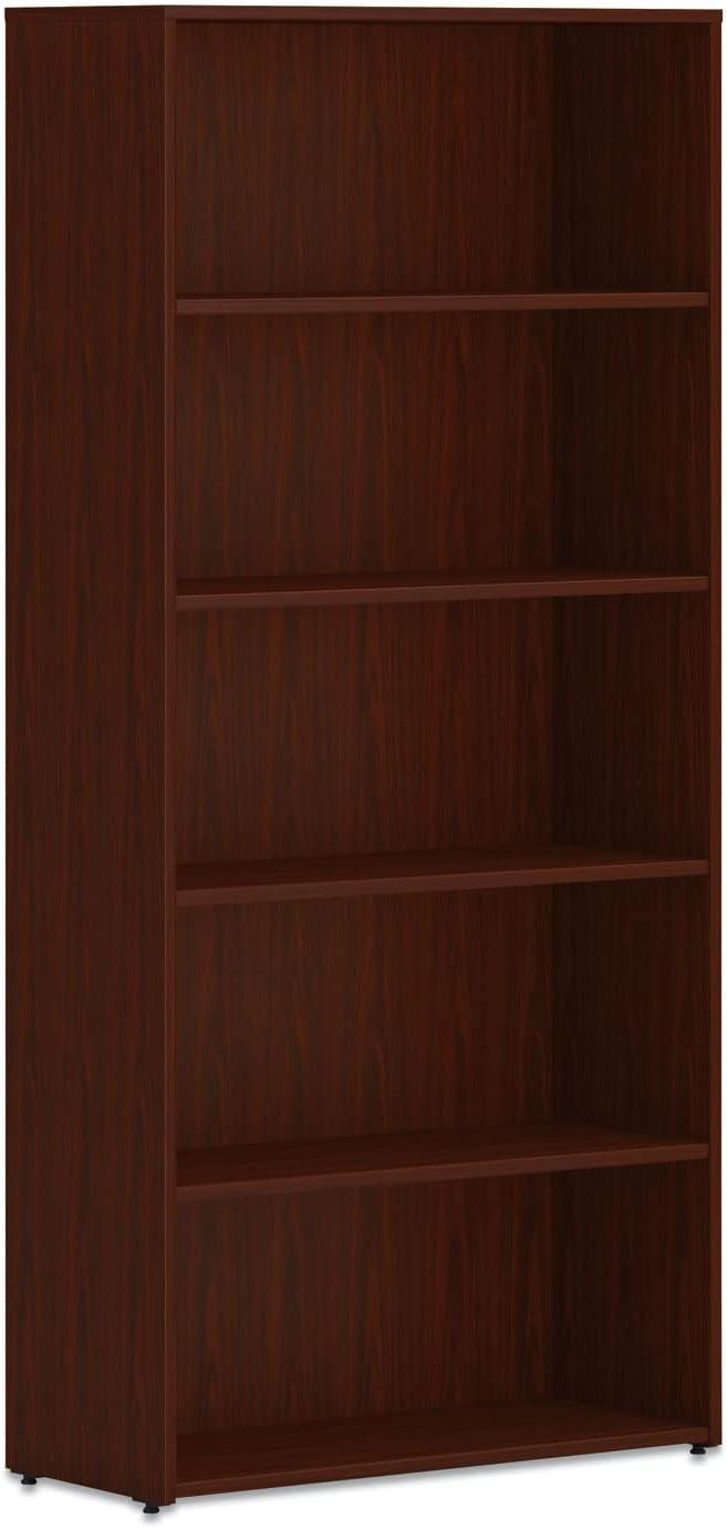 HON Mod 5-Shelf 65"H Bookcase Traditional Mahogany LBC3013B5LT1