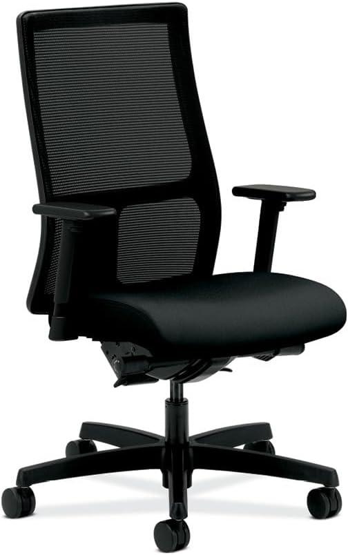 HON HON  Ignition 2.0 4-Way Stretch Mid-Back Mesh Task Chair, Supports 300 lb,Black