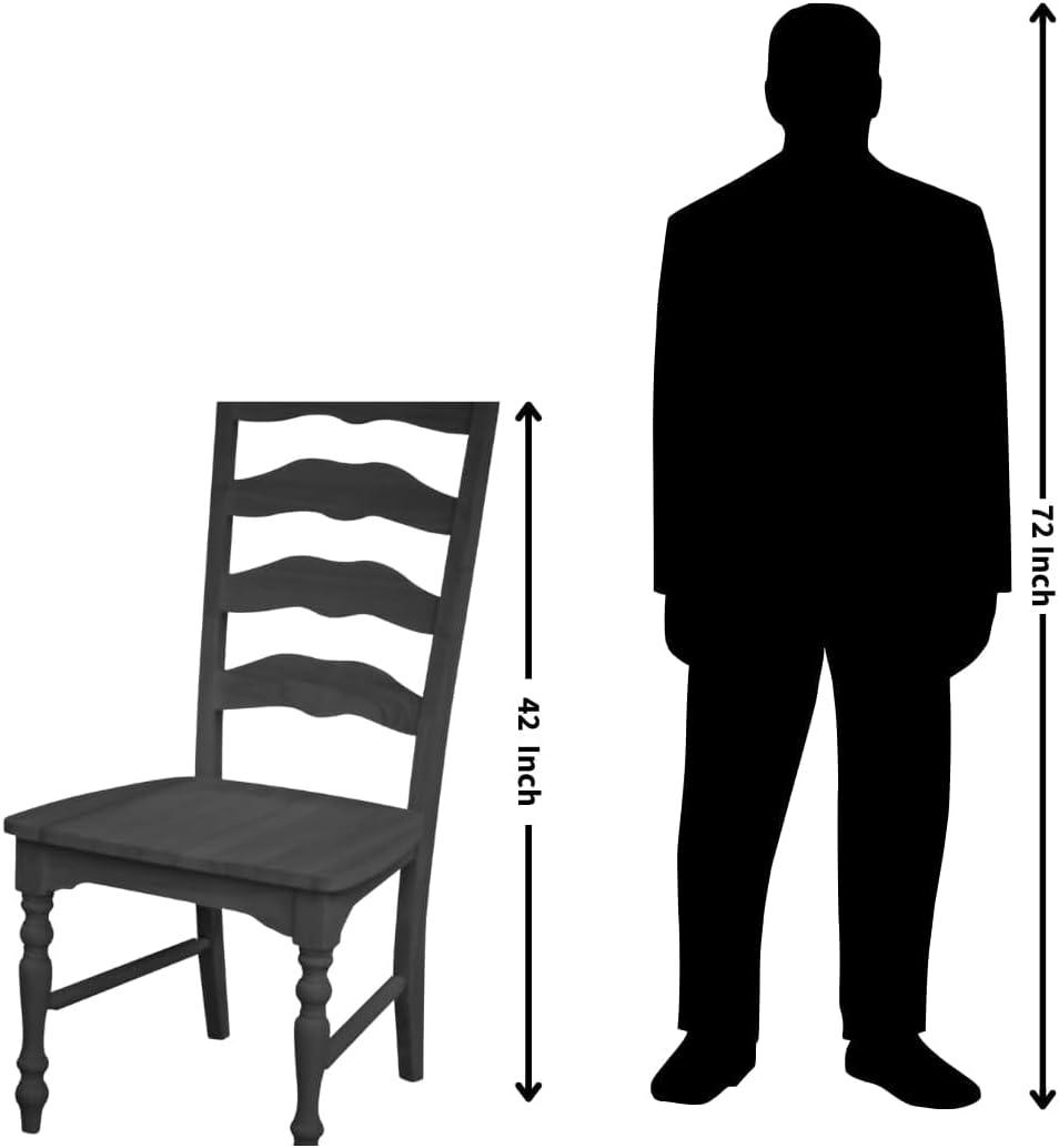 International Concepts Set of 2 Maine Ladderback Chair Unfinished : Hardwood Frame, Armless Design, 225 lb Capacity