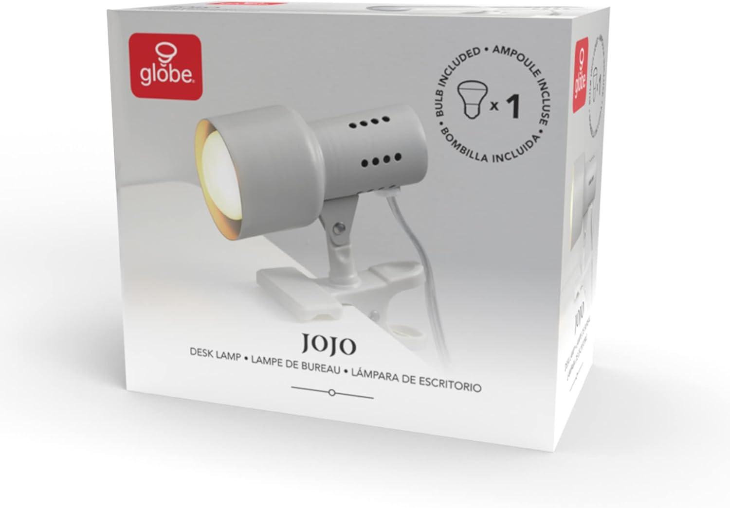 GLOBE Electric 62000010 32" Multi-Joint Desk Lamp with Metal Clamp, Matte Brass, White Accents, On/Off Rotary Switch on Shade, Partially Adjustable Swing Arm, Home Décor, Office Accessory