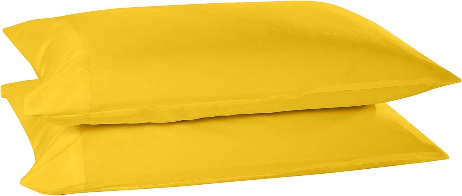 Queen Yellow Polyester Microfiber 4-Piece Sheet Set