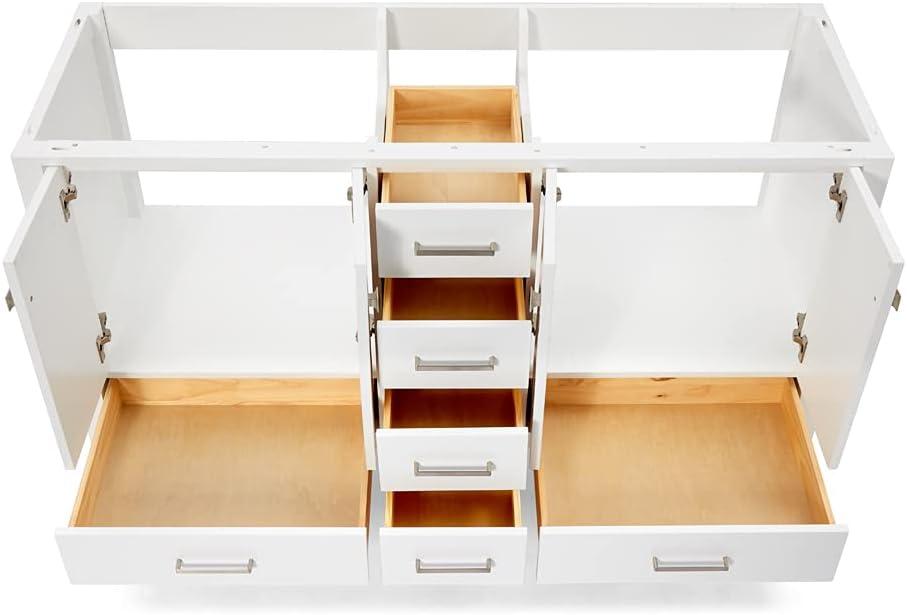 Ariel A061d-Bc Cambridge 60" Double Free Standing Vanity Cabinet Only - White