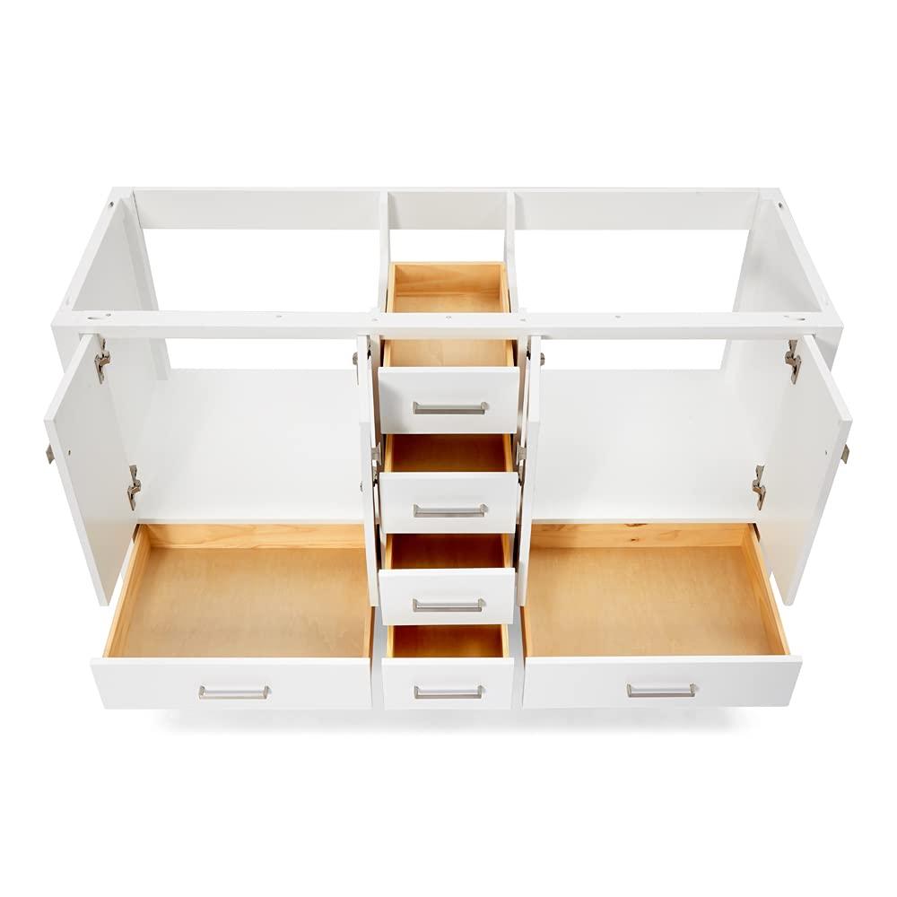 Ariel A061d-Bc Cambridge 60" Double Free Standing Vanity Cabinet Only - White