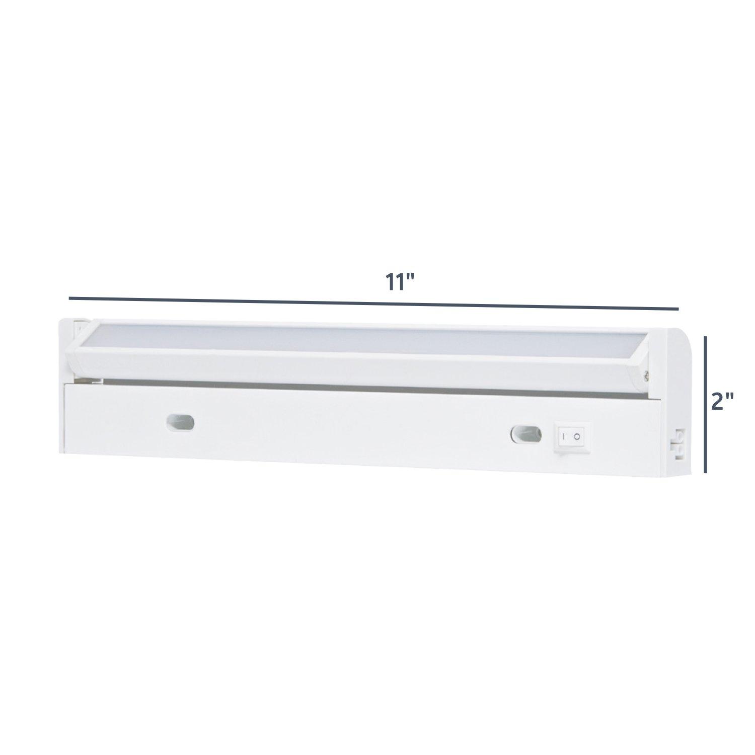 nadair 11" led under cabinet lighting kit swivel plug-in ultra-slim closet or kitchen cabinet light dimmable with 3 color modes built-in, linkable