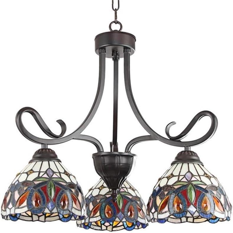 Radiance Goods Victorian Tiffany-Style Dark Bronze 3 Light Mini Chandelier 22" Wide