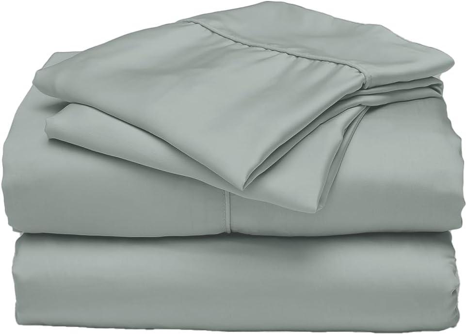 ettitude 100% Lyocell from Organic Bamboo Standard Sheet Set, Sage (Green), Queen, Breathable Sheets, Bedding, Sustainable, Sateen, Plant-Based Fabric, Silky-Soft, Deep Pockets