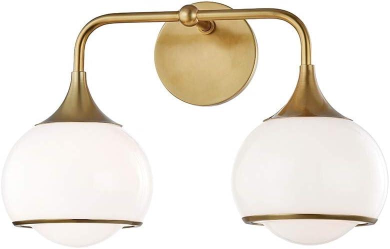 H281302-AGB-Mitzi-Reese-2-Light Wall Sconce in Style-16.75 Inches Wide by 11.25 Inches High-Aged Brass Finish