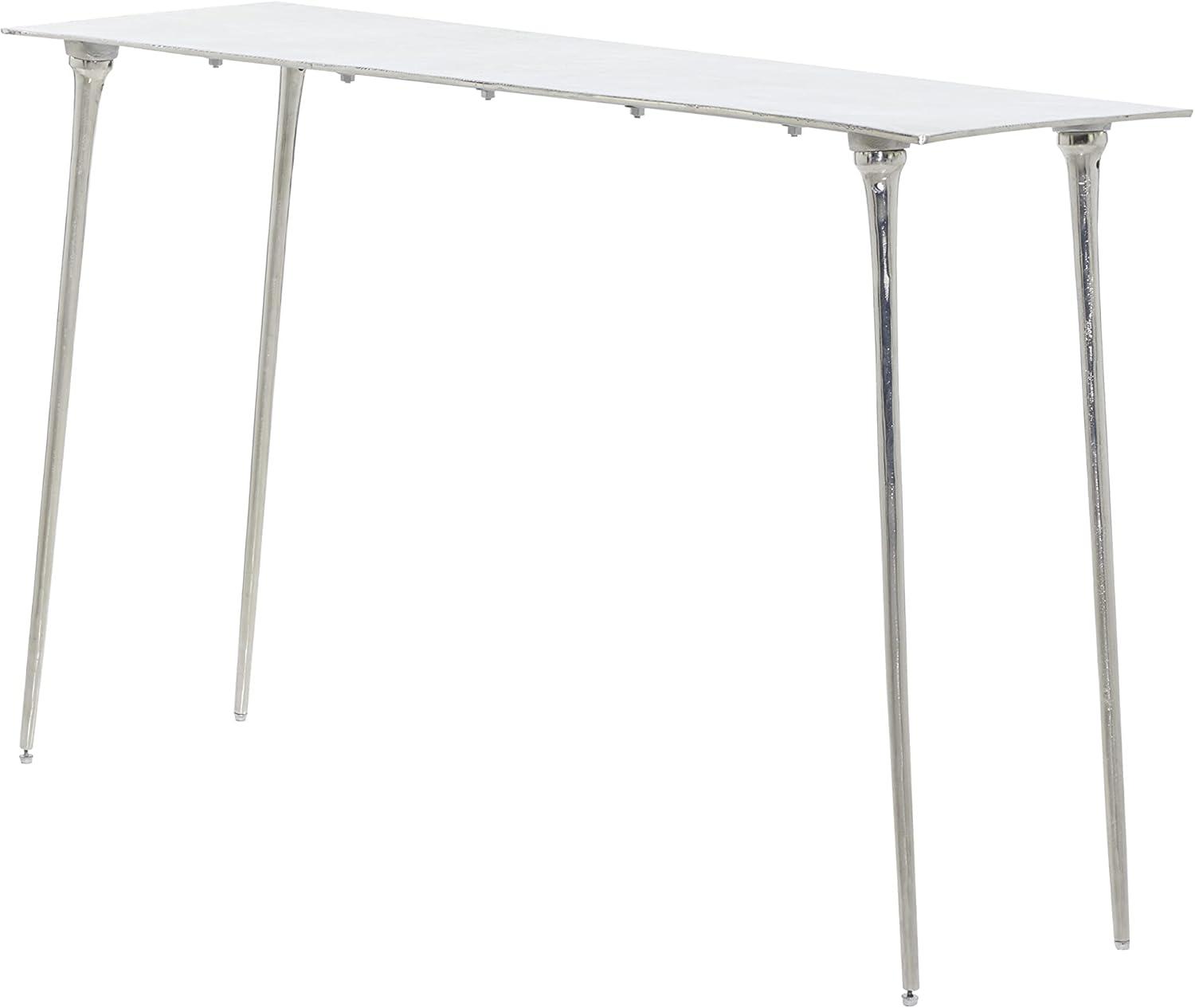 Elegant Starburst Silver Aluminum Console Table, 50" x 31"