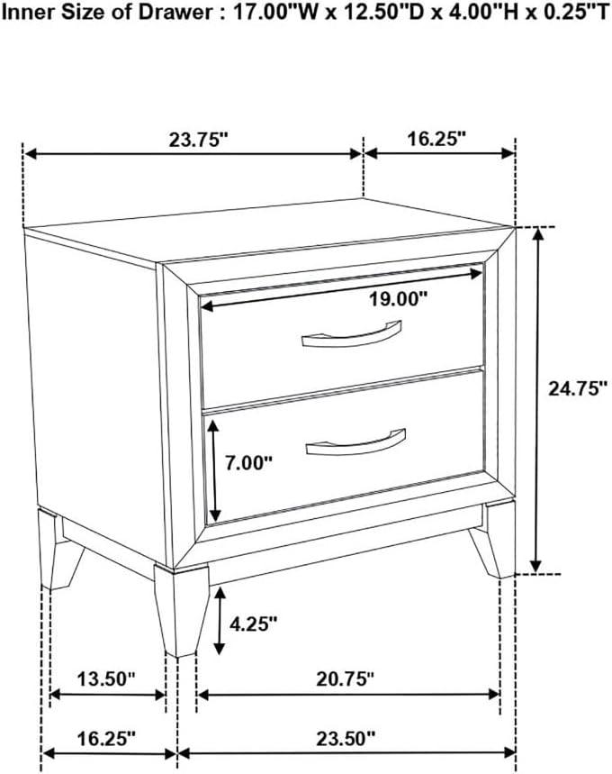 Watson 2-drawer Nightstand Grey Oak and Black