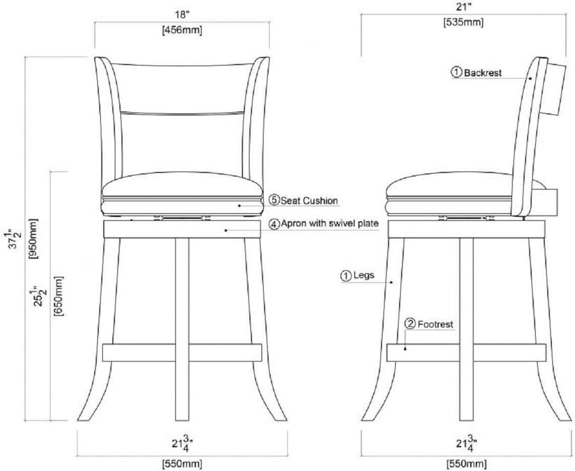 Palmetto Swivel Hardwood Counter Height Barstool Brandy - Boraam