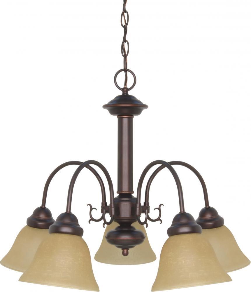 Nuvo 60-1251 - Ballerina  5 Light  24"  Chandelier  w/ Champagne Linen Washed Glass