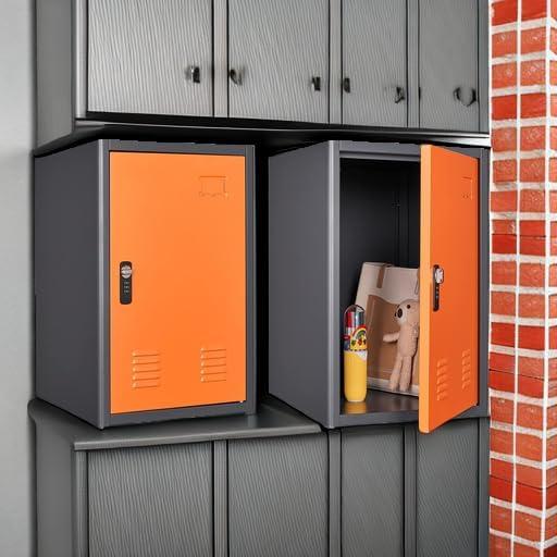 KAER Blue Storage Cabinet, 19.0x18.0x15.0in Metal Locker, Lockable Cabinet Organizer with 1 Door, for School, Office, Home, Garage- Assembly Required