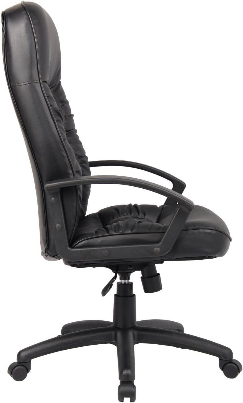 High Back LeatherPlus Chair Black - Boss Office Products: Ergonomic, Adjustable, Swivel, Casters/Wheels