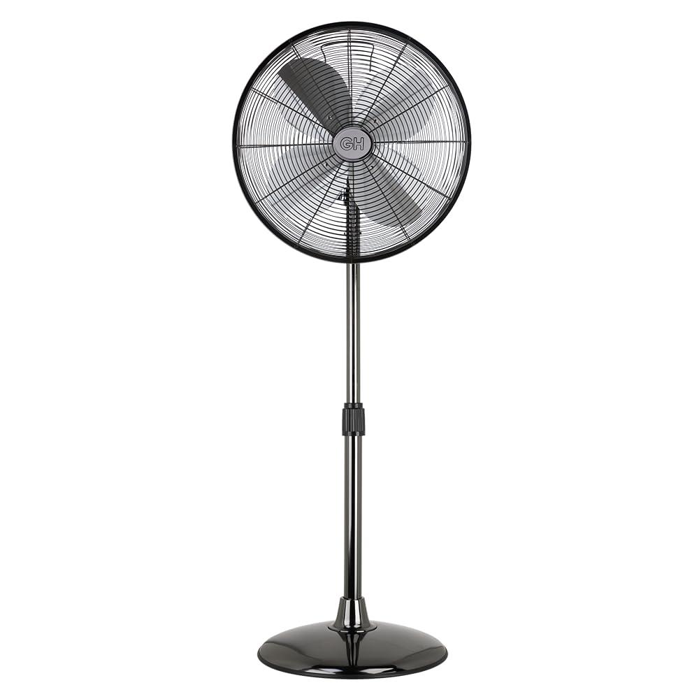Good Housekeeping All-Metal 3-Speed 16" Oscillating Conference Room Pedestal Fan with Telescopic Height Adjustment (Multiple Finishes Available)