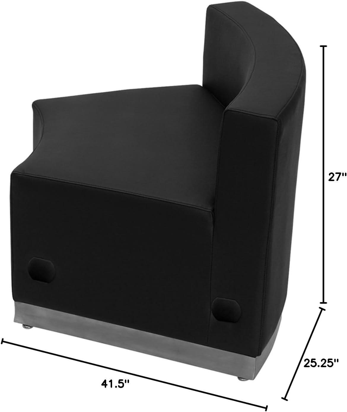 Flash Furniture Hercules Alon LeatherSoft Concave Chair with Brushed Stainless Steel Base