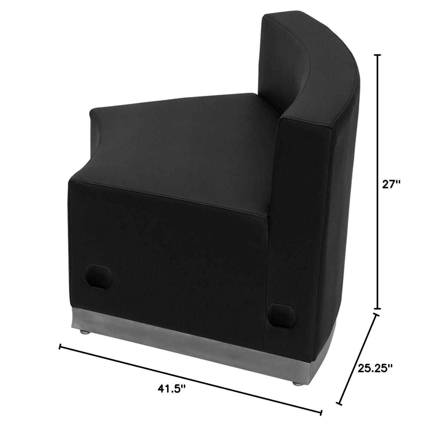 Flash Furniture Hercules Alon LeatherSoft Concave Chair with Brushed Stainless Steel Base