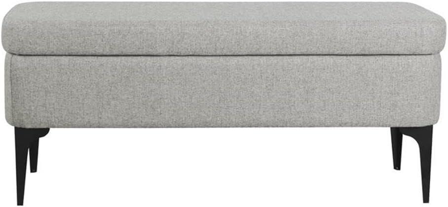 Large Modern Storage Bench Sustainable Gray Woven - HomePop