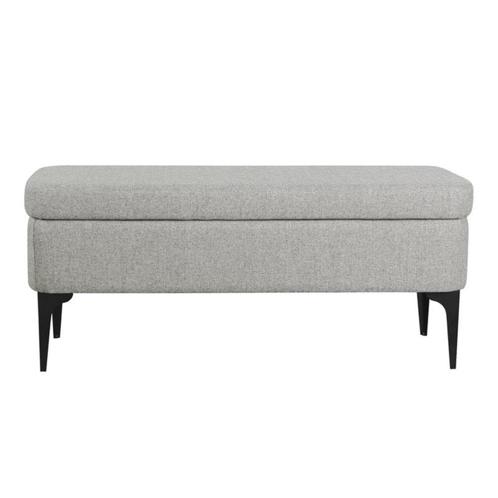 Large Modern Storage Bench Sustainable Gray Woven - HomePop