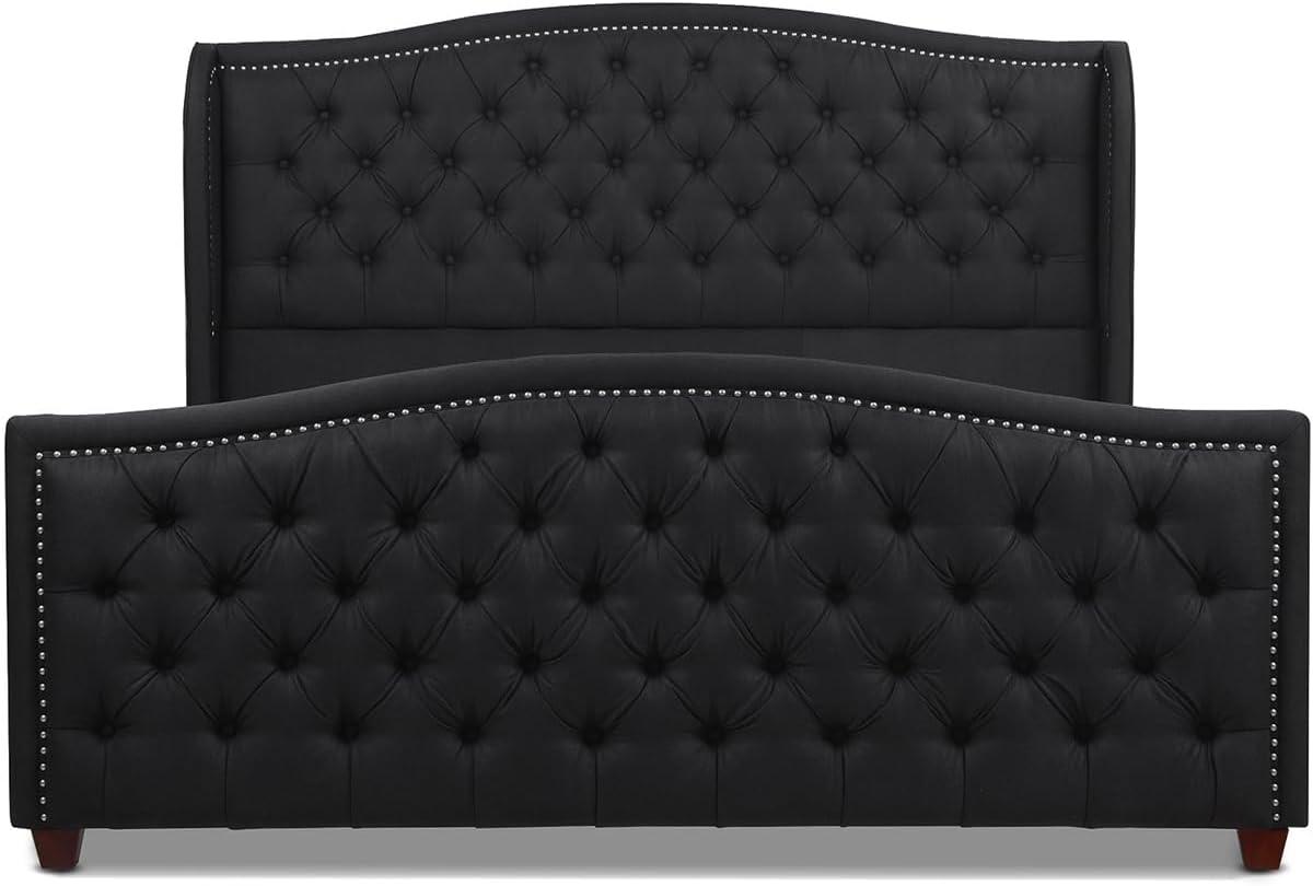 Marcella Tufted Wingback King Bed Jet Black