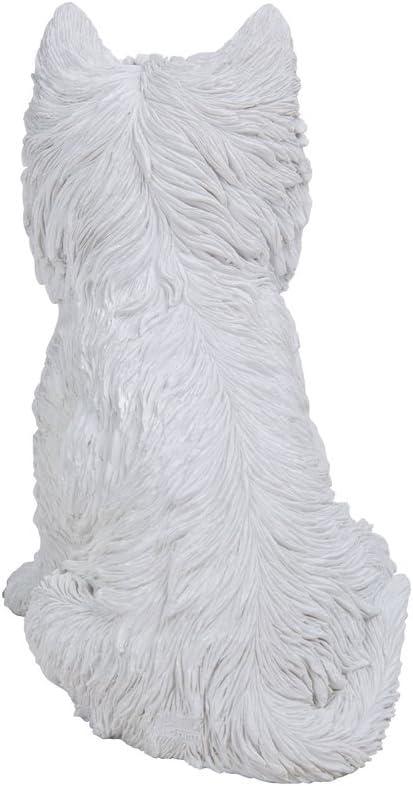 Sitting White Terrier Dog Statue