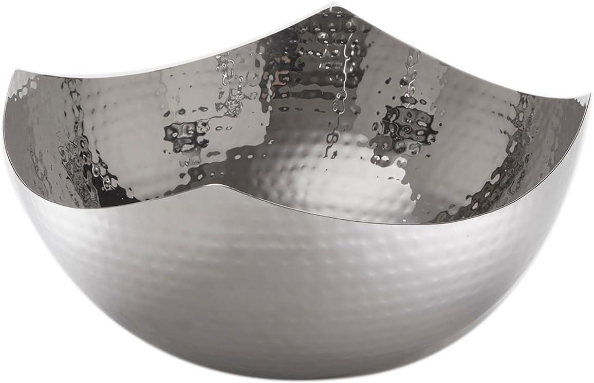 Hammered Stainless Steel 4-Quart Squound Serving Bowl