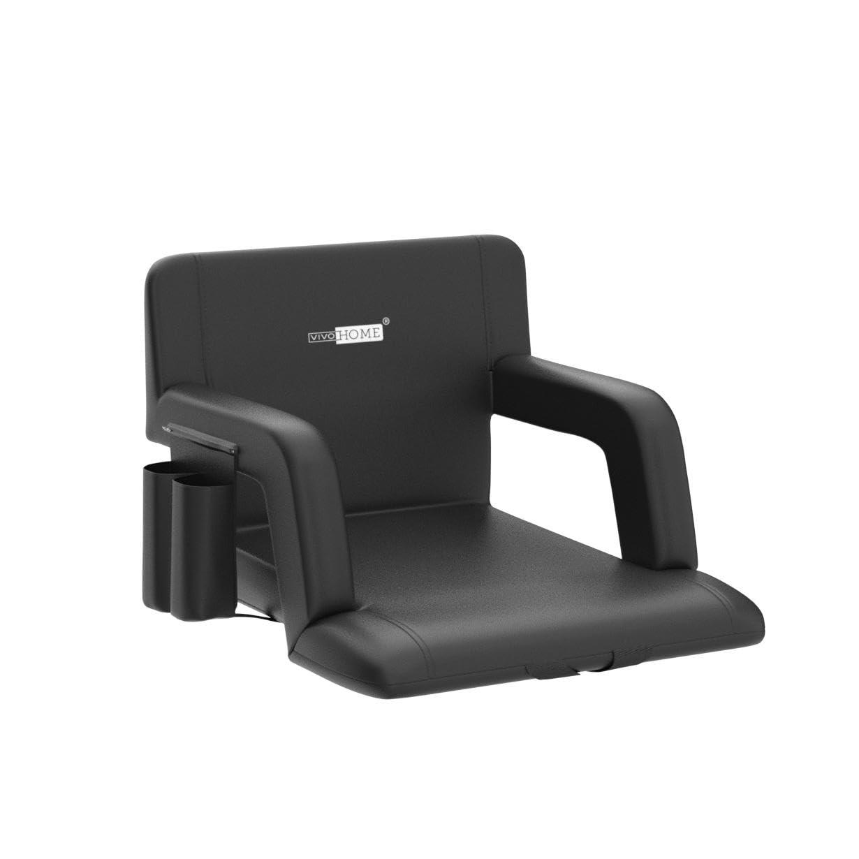 SPECSTAR Foldable Stadium Seat Chair for Bleachers with Padded Back Support and Armrests 2 pack