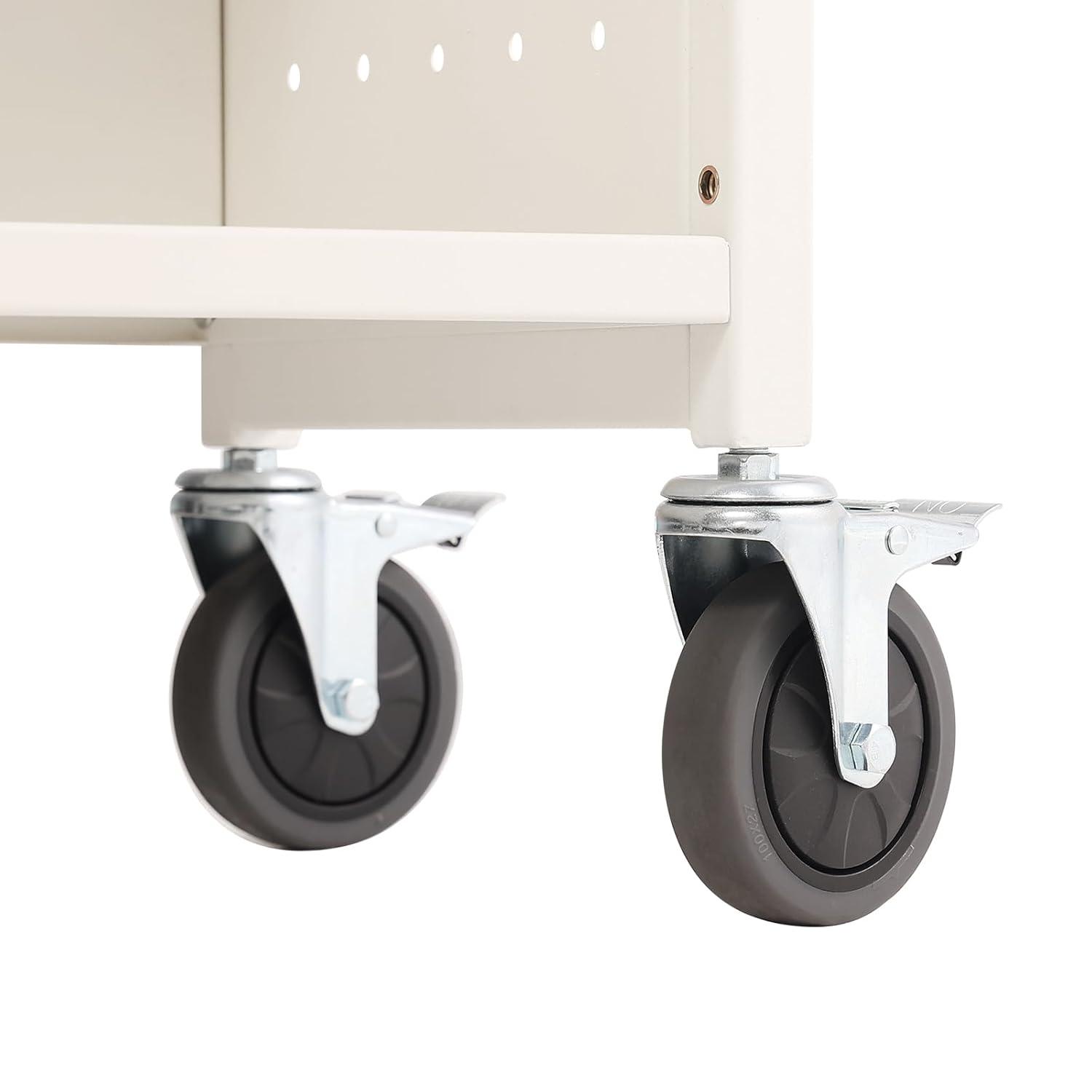 VEVOR 49.2'' H x 31.1'' W Book Cart with Wheels