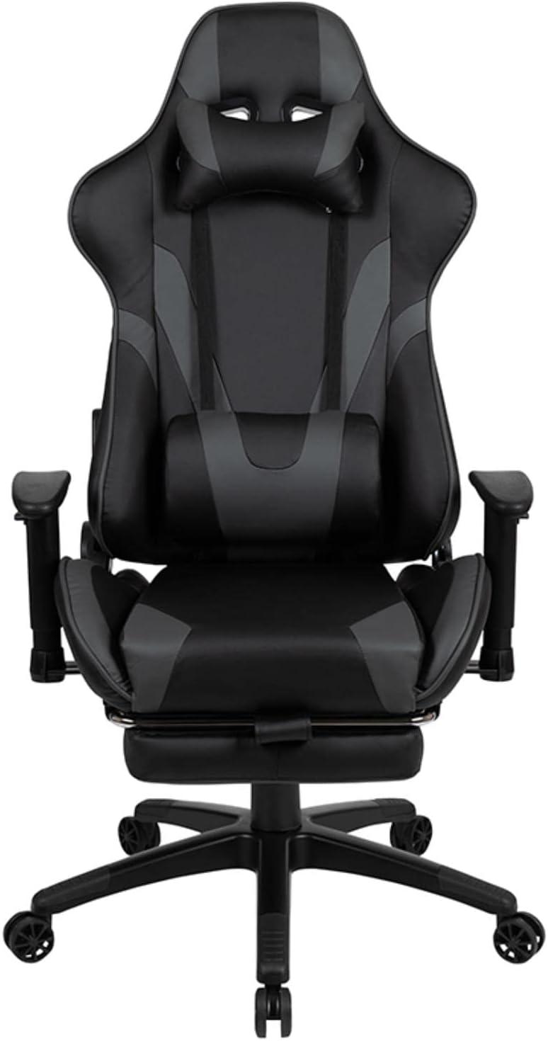 Flash Furniture X30 Gaming Chair Racing Office Ergonomic Computer Chair with Fully Reclining Back and Slide-Out Footrest in Red LeatherSoft