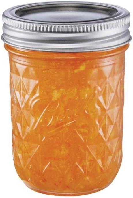 Ball Quilted Crystal Mason Jar w/ Lid & Band, Regular Mouth, 8 Ounces, 12 Count, 4 lb.