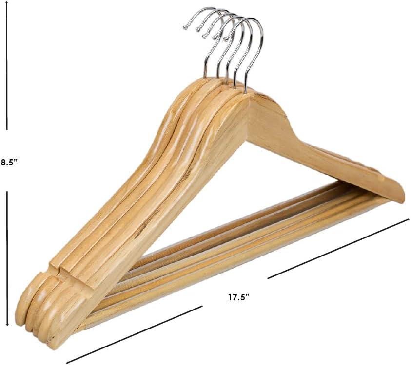 Home Basics Non-Slip Wood Hanger, (Pack of 5), Natural