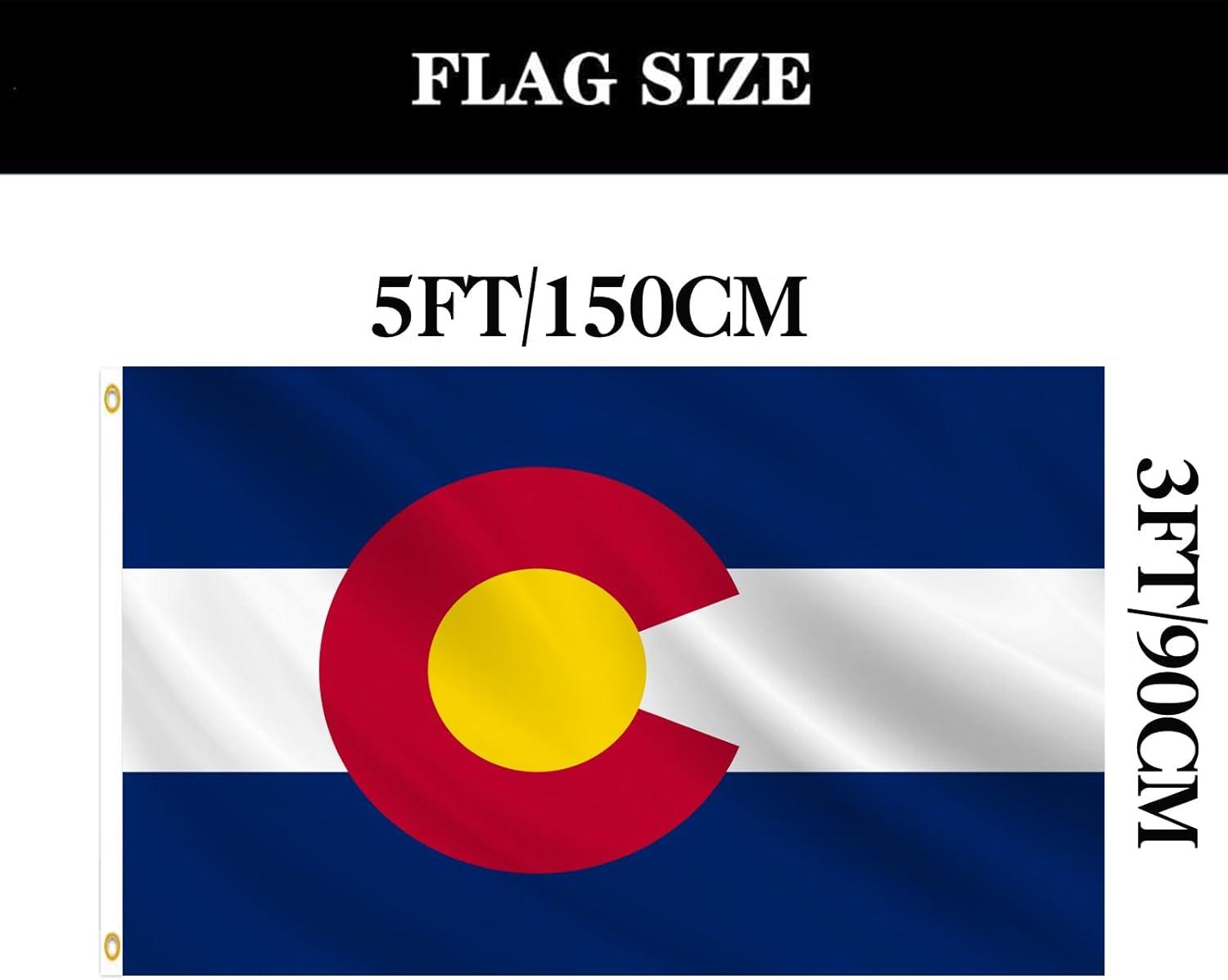 Colorado State Flag Polyester Fiber 3x5 Feet Flag, Bright Colors And Anti-ultraviolet Fade Flag Indoor Outdoor Banner