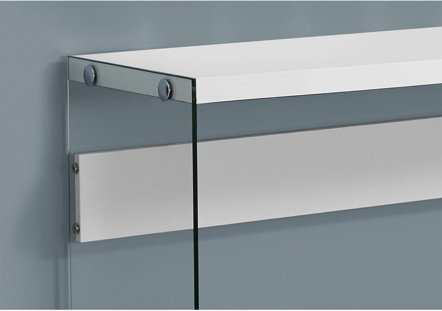 Monarch Specialties Accent Table, Console, Entryway, Narrow, Sofa, Living Room, Bedroom, Tempered Glass, Laminate, Clear, Contemporary