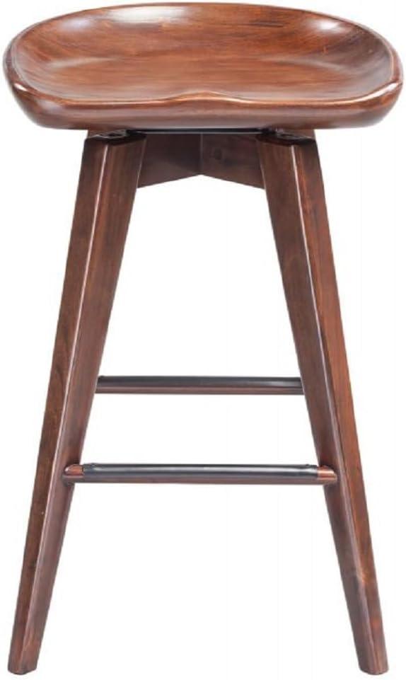 24" Bali Swivel Counter Height Barstool: Wood Frame, Backless - Boraam