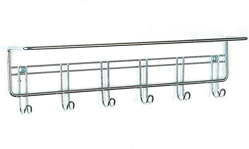 Chrome Wall Mounted 6 Hook Towel Rack