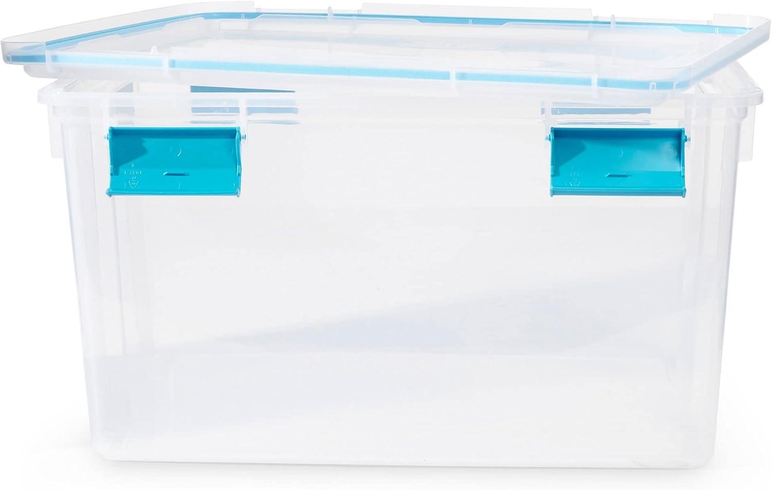 Sterilite Clear Plastic Storage Bin w/ Gasket Latch Lid