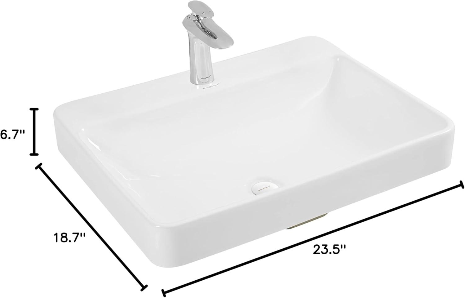 Carre Large Rectangle Vessel Sink