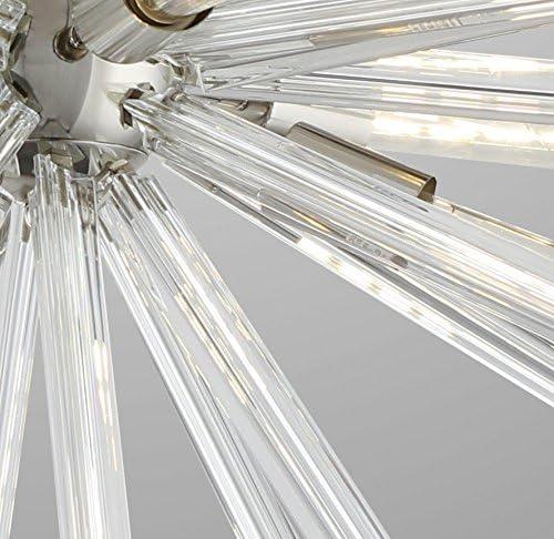 Polished Nickel 29" Sputnik Chandelier with Glass Accents