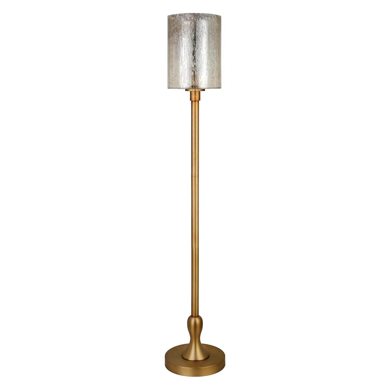 Numit 68.75" Tall Floor Lamp with Glass Shade in Brass/Mercury Glass