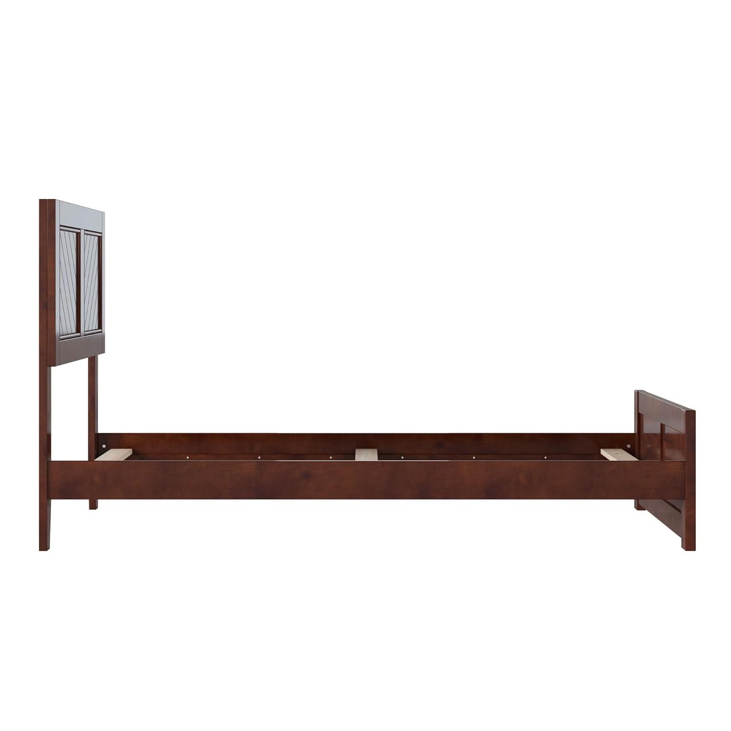 AFI Canyon Walnut Solid Wood Foundation Bed Frame with Matching Footboard, Queen