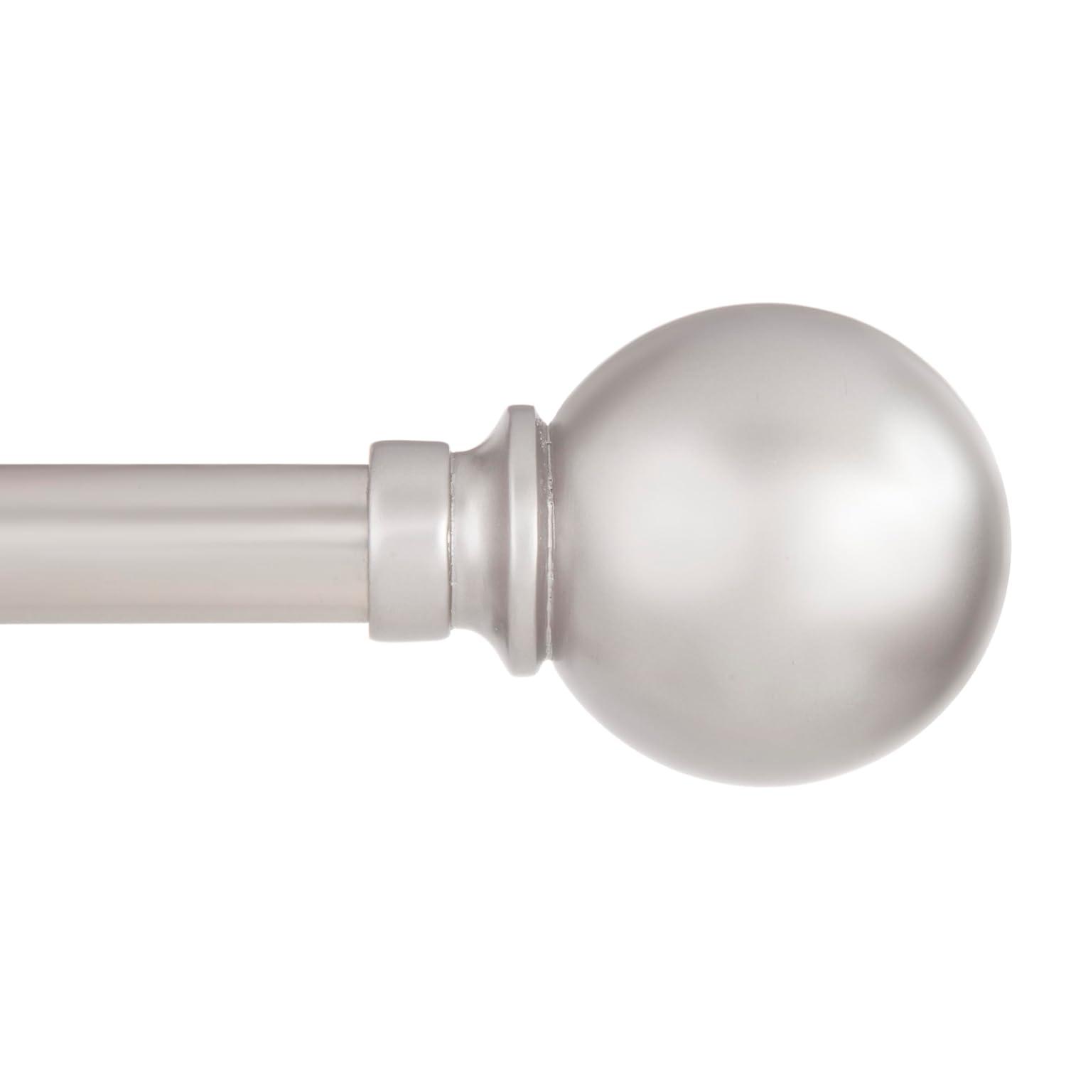 Kenney Manchester Mercer 3/4" Brushed Nickel Single Curtain Rod